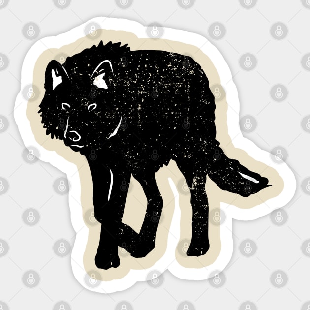 Black Wolf Sticker by Brainfrz